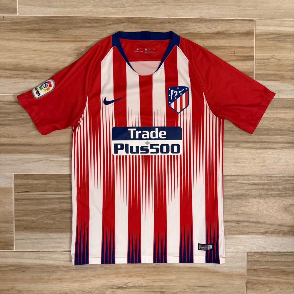 Nike Atletico Madrid 2018-19 Home Jersey Red White Soccer Shirt Mens S